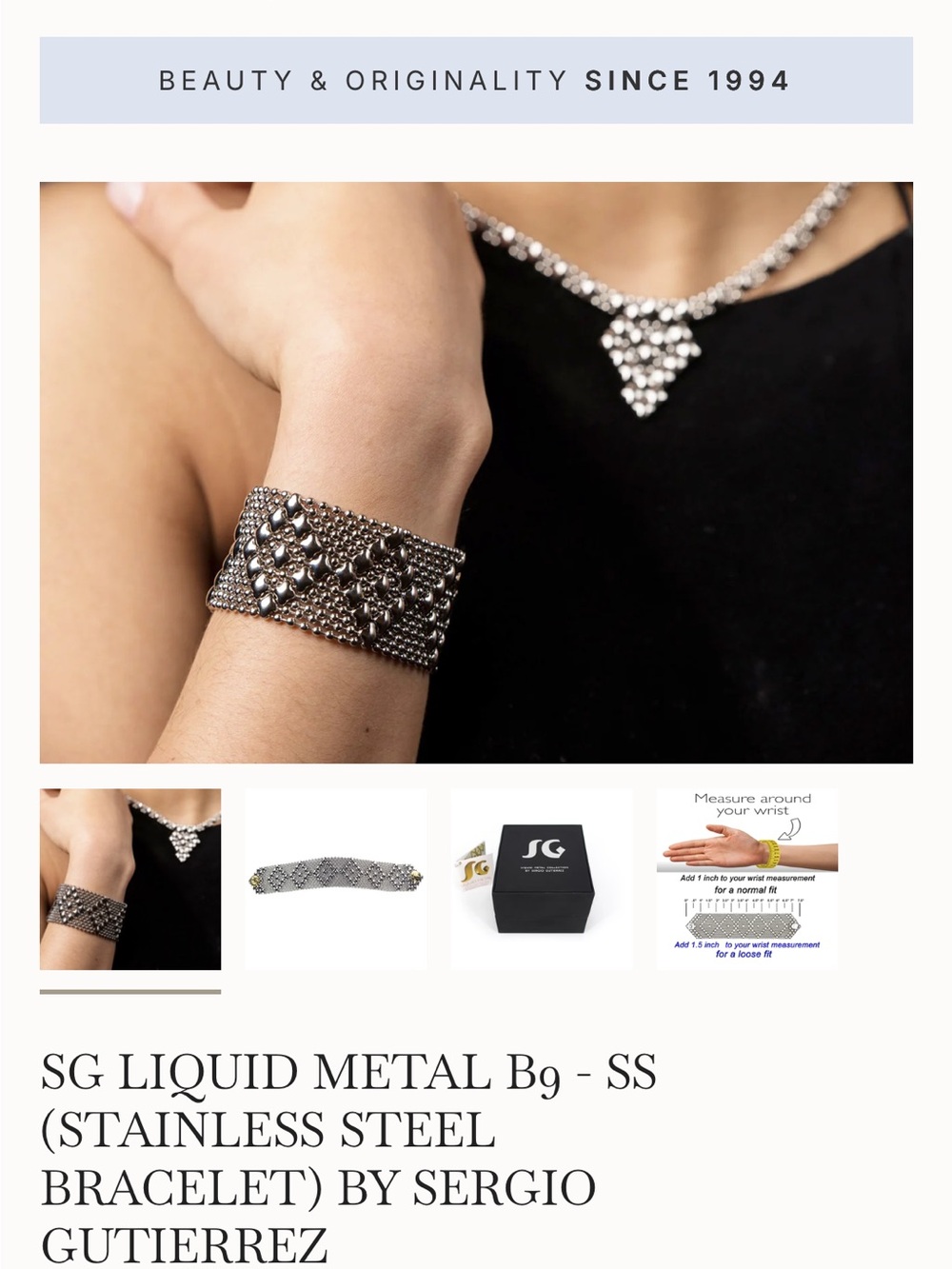 SG Liquid Metal Handcrafted Beaded Bracelet in Gunmetal